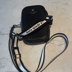 Kate Spade Black Mini Bag with White Strap